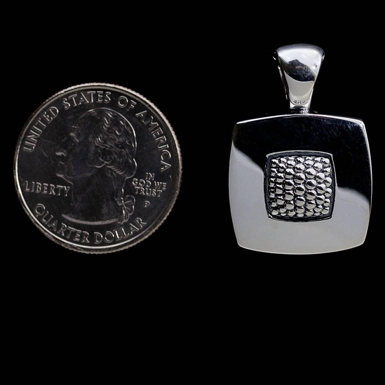 Lagos Imagine Caviar Small Square Sterling Silver Pendant 1