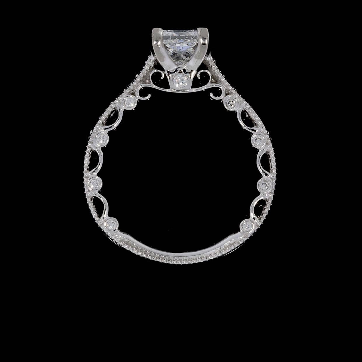 Women's or Men's Verragio Paridiso 18 Karat White Gold Princess Diamond Engagement Ring
