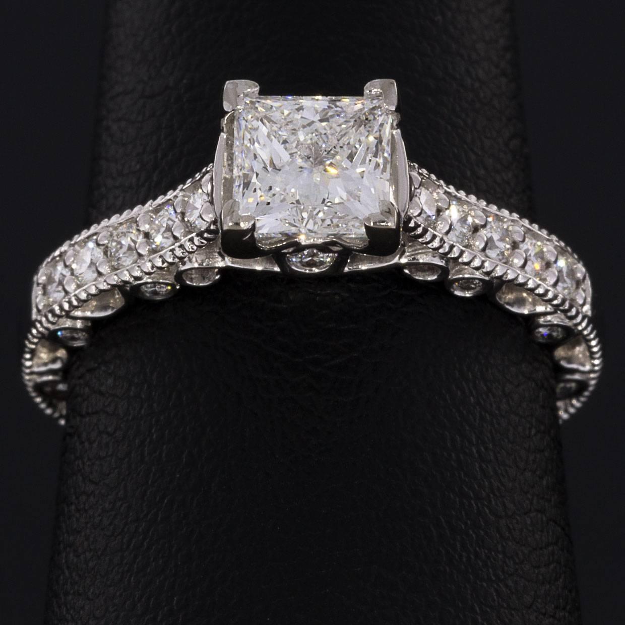 Verragio Paridiso 18 Karat White Gold Princess Diamond Engagement Ring 1