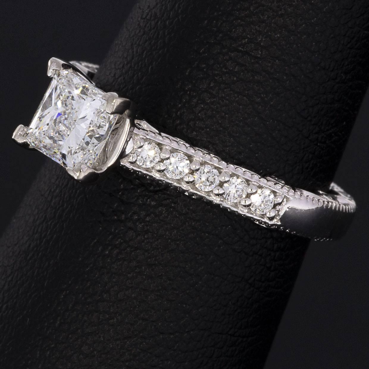 Verragio Paridiso 18 Karat White Gold Princess Diamond Engagement Ring 2