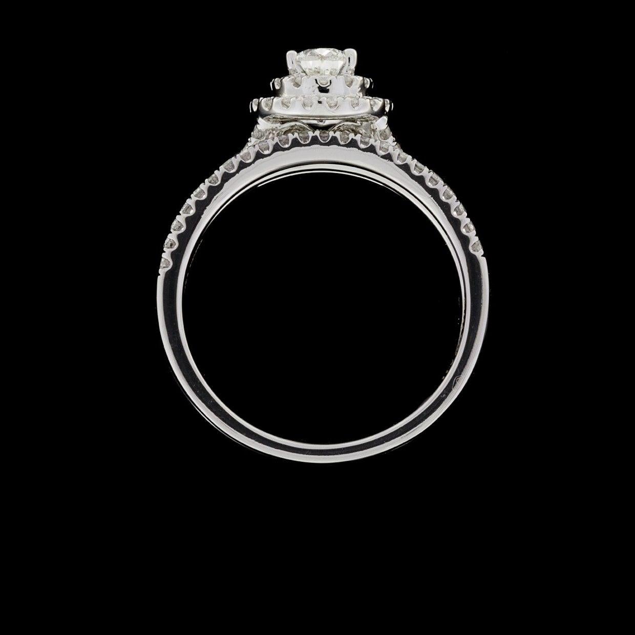 double halo pear engagement ring