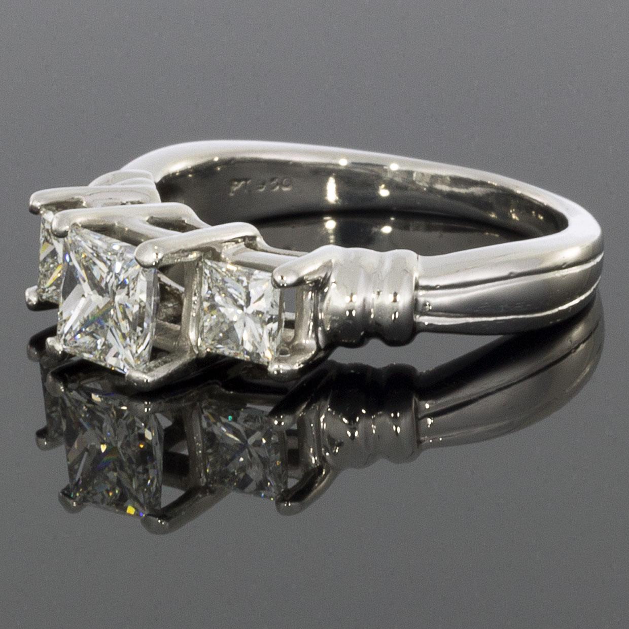 Item Details:
Estimated Retail - $6,000.00
Brand - Zales
Metal - 950 Platinum
Total Carat Weight (TCW) - 1.52 ctw
Certification/Grading - IGI
Style - Three Stone Engagement Ring
Ring Size - 6.50
Sizable - Yes
Width - 4.00 mm

Stone 1
