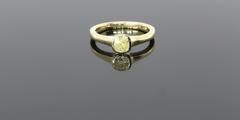 0.52CT Canary Cushion Bezel Diamond Ring