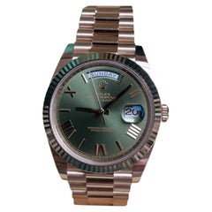 Rolex Day-Date 40 Presidential Quadrante verde oliva Oro rosa 18kt Orologio da uomo 22823