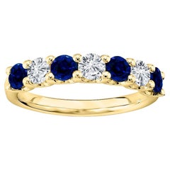 Fascia di 7 pietre con diamanti e zaffiri naturali 1,75 ct. tw.