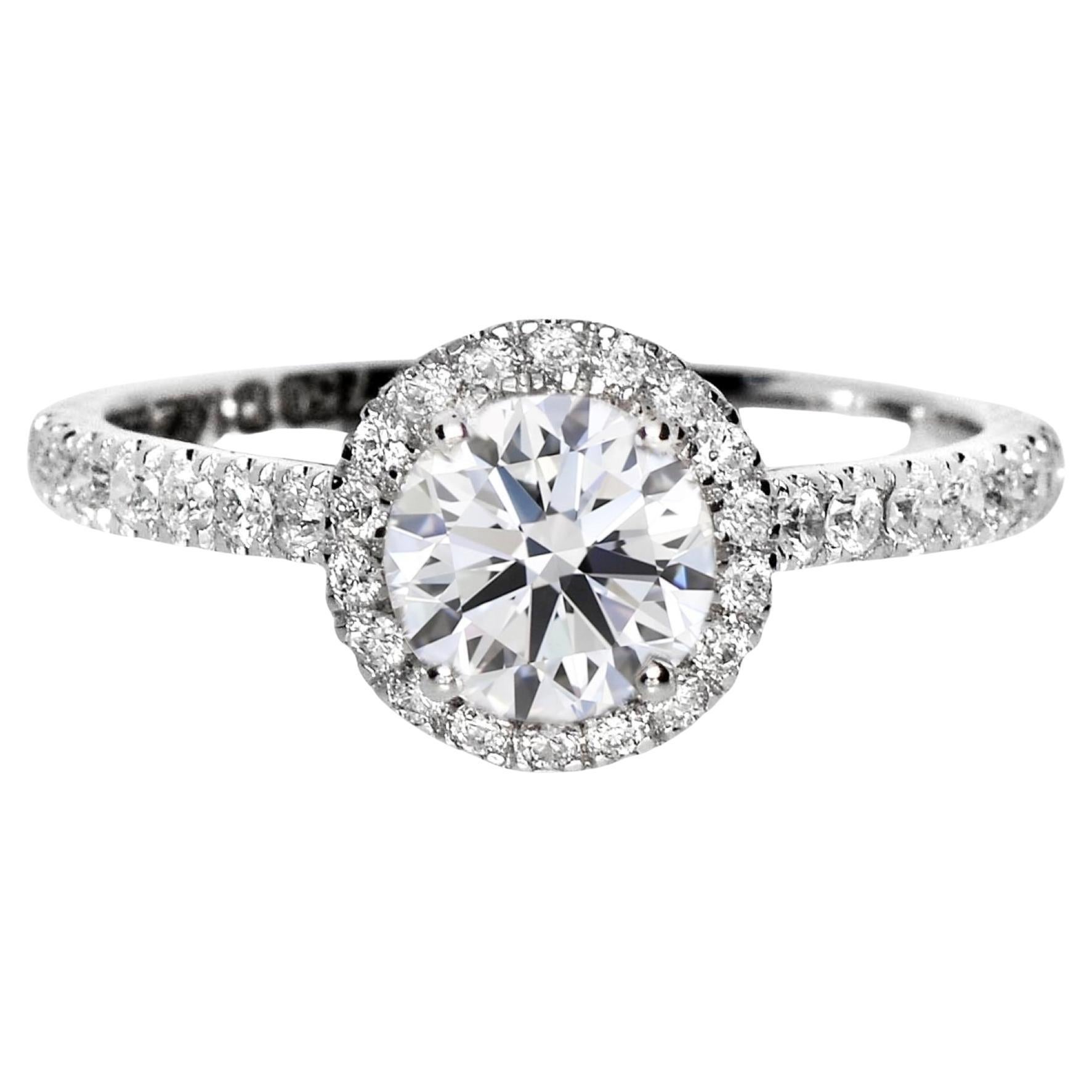 Anello di fidanzamento IGI 18K 3EX 1,18 Ct G SI2 Natural Diamond Antique Art Deco