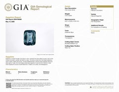 Anello di fidanzamento GIA in oro 18 carati con zaffiro verde-blu non trattato da 2,55 carati e diamanti