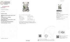 IGI 14K 2.41 Ct White Gold Vivid Green Tourmaline&White&Black Diamonds Necklace