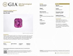GIA 18K 0.73 Ct Kashmir Unheated Vivid Purple Pink Sapphire Engagement Ring