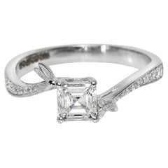 GIA 18K 0.57 Ct D VVS1 Natural Diamond Vintage Style Engagement Ring