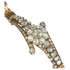 Antique 10k Gold Rose Cut Diamond Bracelet