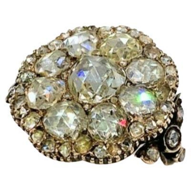 Antique 1880s Rose Cut Diamond Gold Ring For Sale at 1stDibs