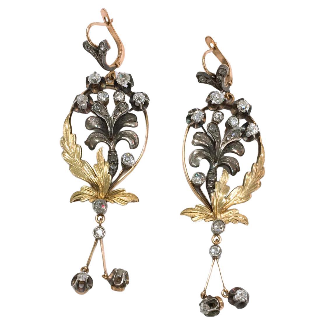 art nouveau earrings antique