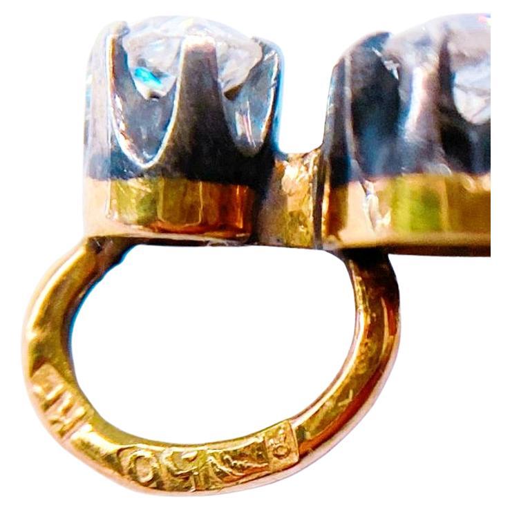 Antiker Old Mine Cut Diamant Gold Anhänger (Art nouveau) im Angebot