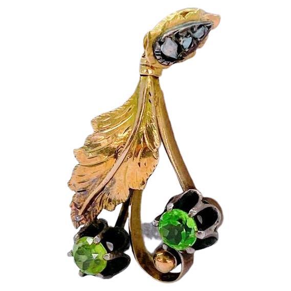 Antique Demantoid Russian Gold Pendant