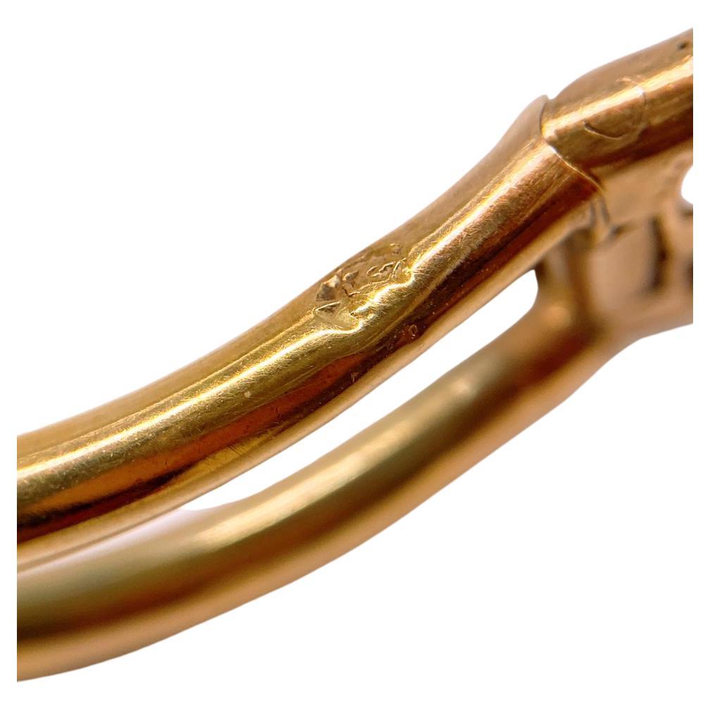 Bracelet jonc russe ancien en or avec fer à cheval en diamants taille vieille mine, années 1880 Pour femmes en vente