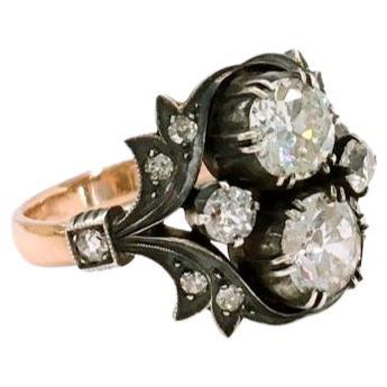 Antique Russian Diamond Ring For Sale