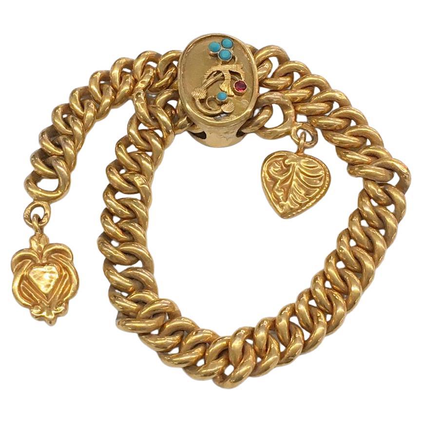 antique gold link bracelet