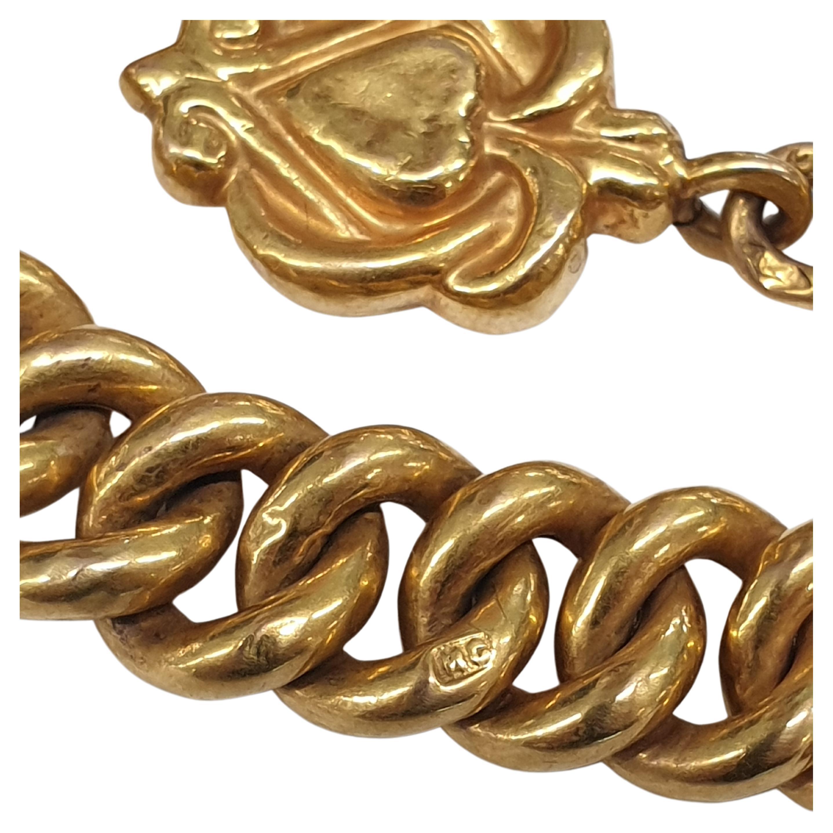 Women's Antique Gold Link Bracelet  For Sale
