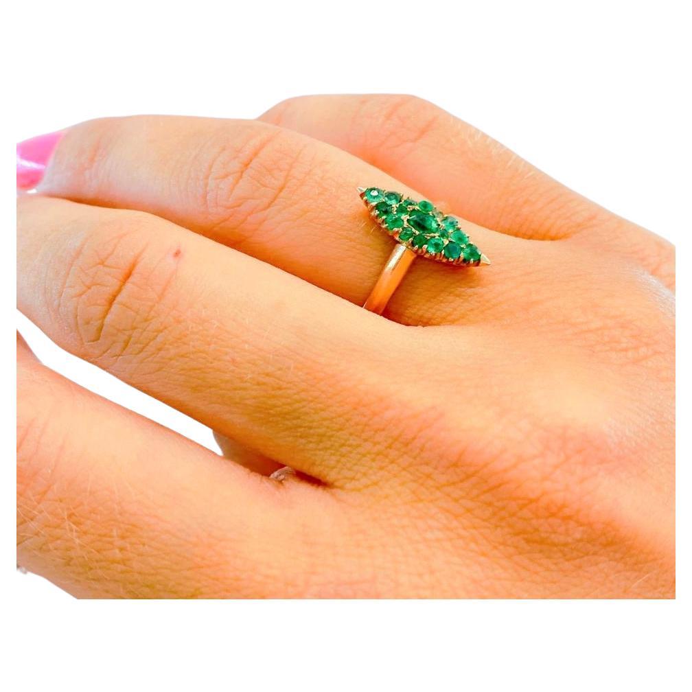 Round Cut Antique tourmaline Russian Gold Ring For Sale