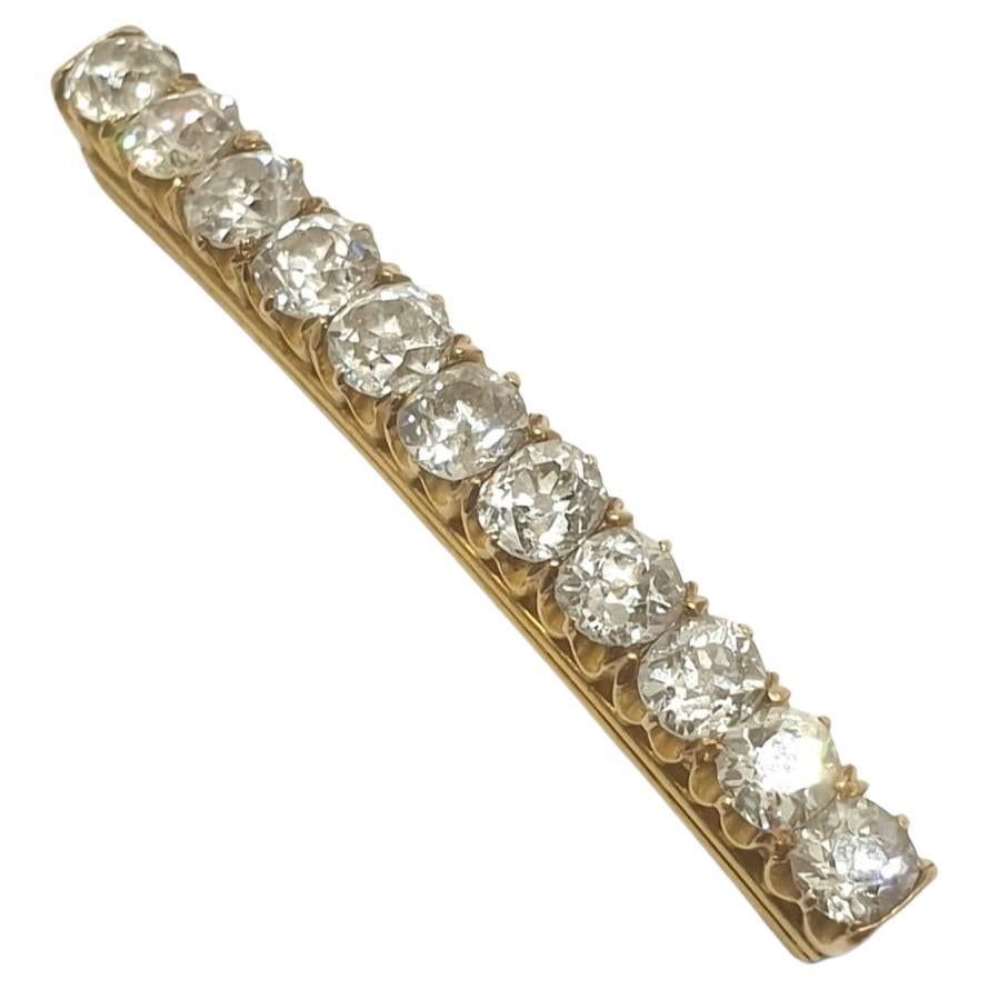 Antique Old Mine Cut Diamond Gold Russian Bangle Braclete In Good Condition For Sale In Cairo, EG