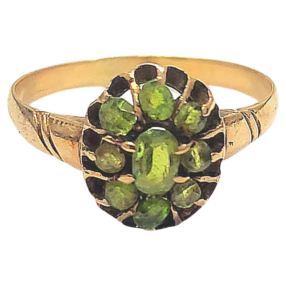 Antique Demantoid Russian Gold Ring For Sale