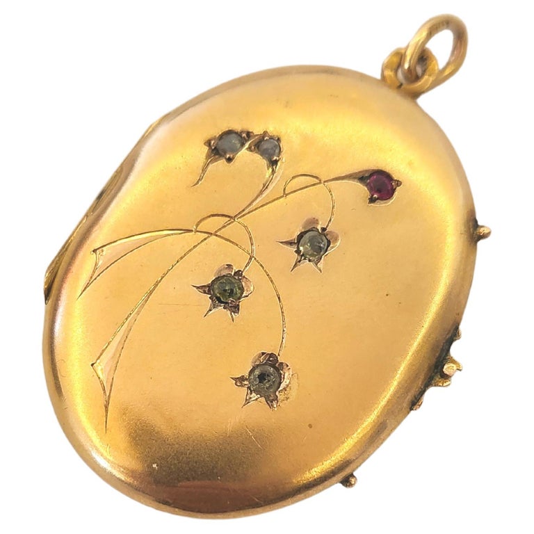 Antique Gold Russian Locket Pendant For Sale at 1stDibs