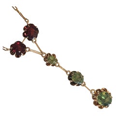 Antique Russiam Garnet Gold Necklace
