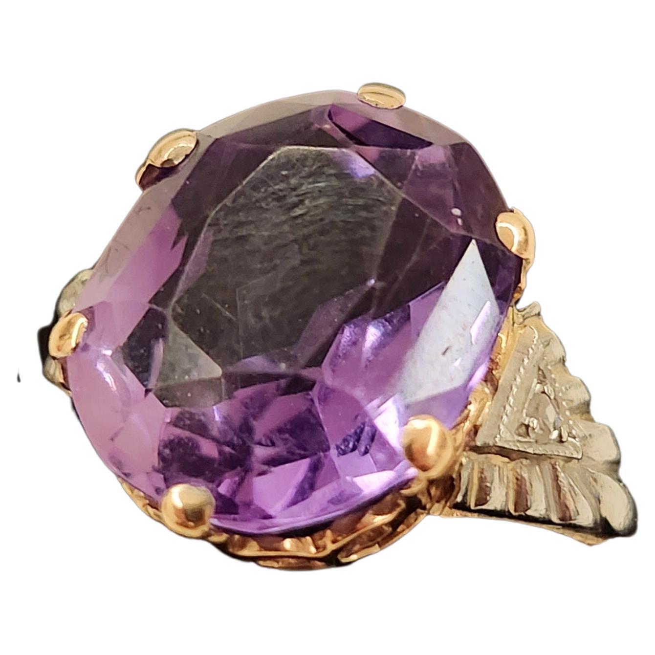 vintage 14k gold amethyst ring