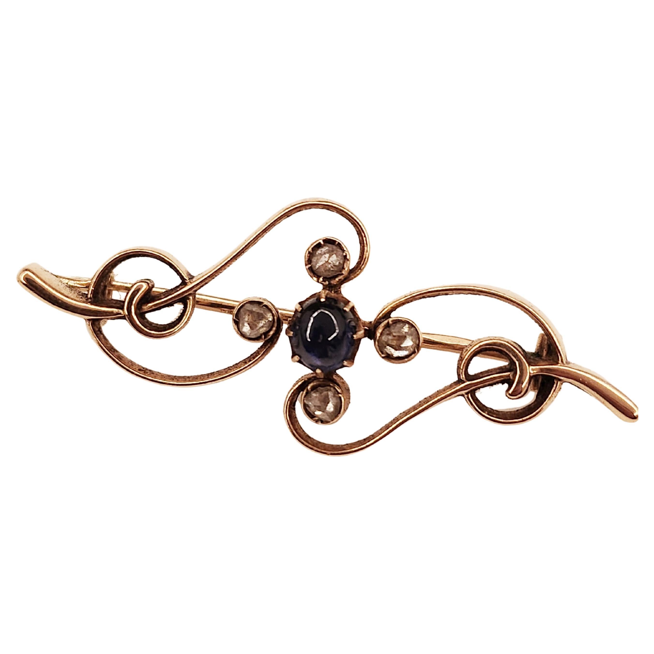 russian sapphire cluster brooch
