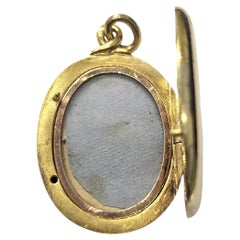 Antique Sapphire And Diamond Russian Gold Locket Pendant