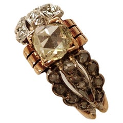 Antique 14k Gold Rose Cut Diamond Ring