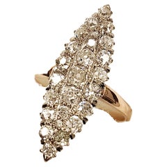 Antiguo Anillo de Oro con Diamantes talla Mina Antiguo