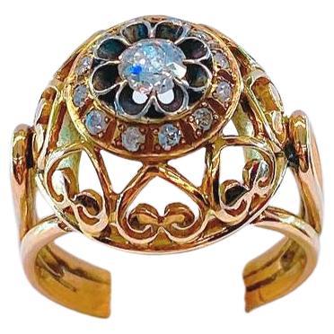 Antique Old Diamond Gold Ring