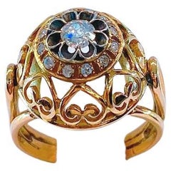 Antique Open Work Diamond Gold Ring