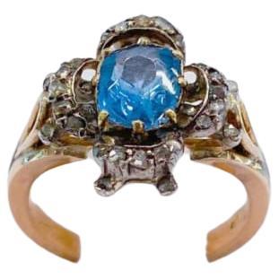 Antique Sapphire And Diamond Gold Ring For Sale