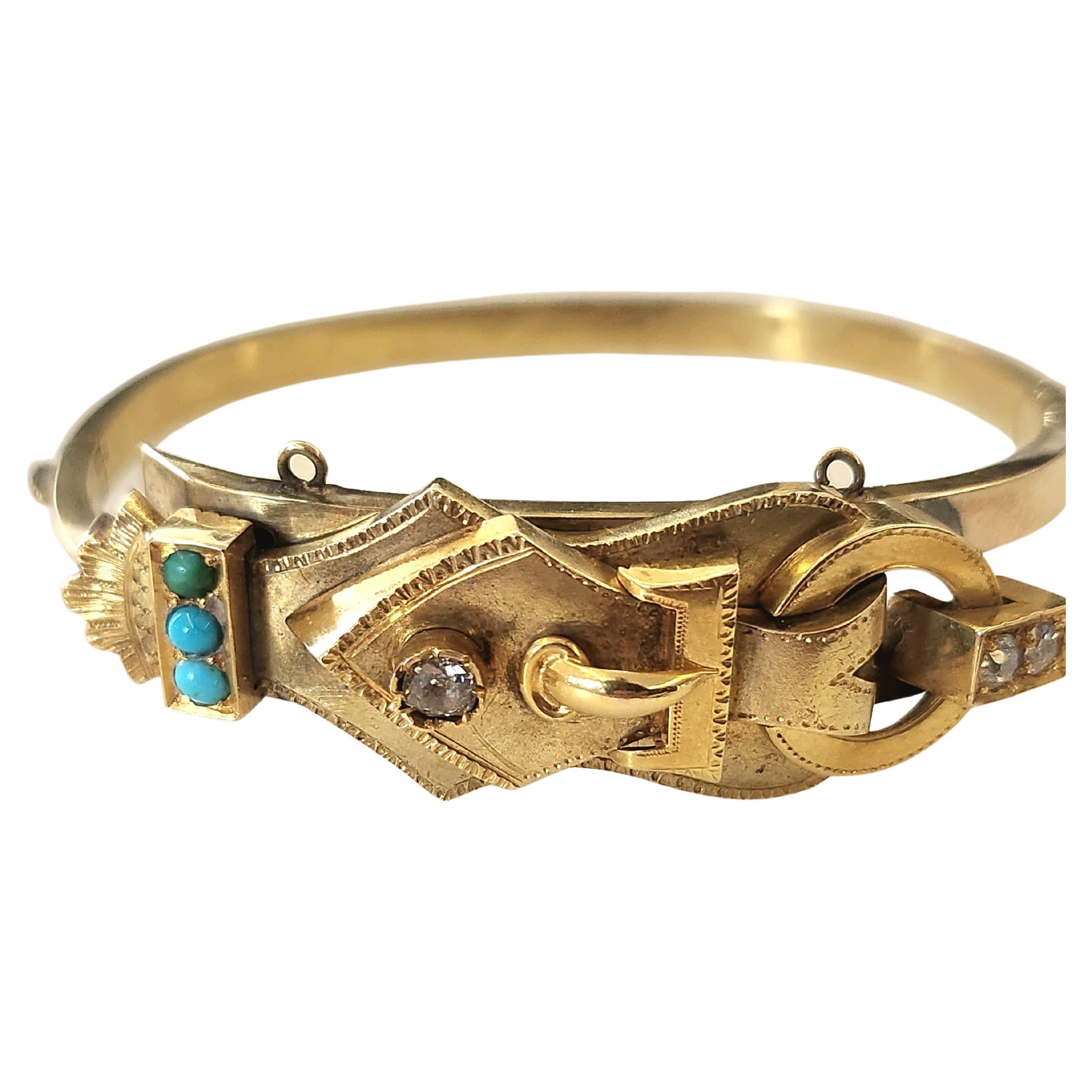 Antique Russian Gold Bangle Bracelet For Sale