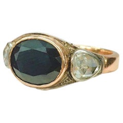 Vintage Sapphire And Rose Cut Diamond Ring