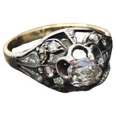 Antique Old Mine Cut Diamond Solitaire Ring