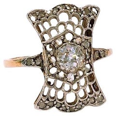 Antique Art Deco Old Mine Cut Diamond Ring
