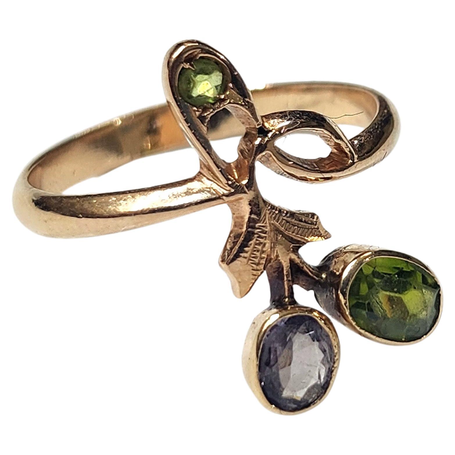 Vintage Alexandrite Russian Gold Ring For Sale