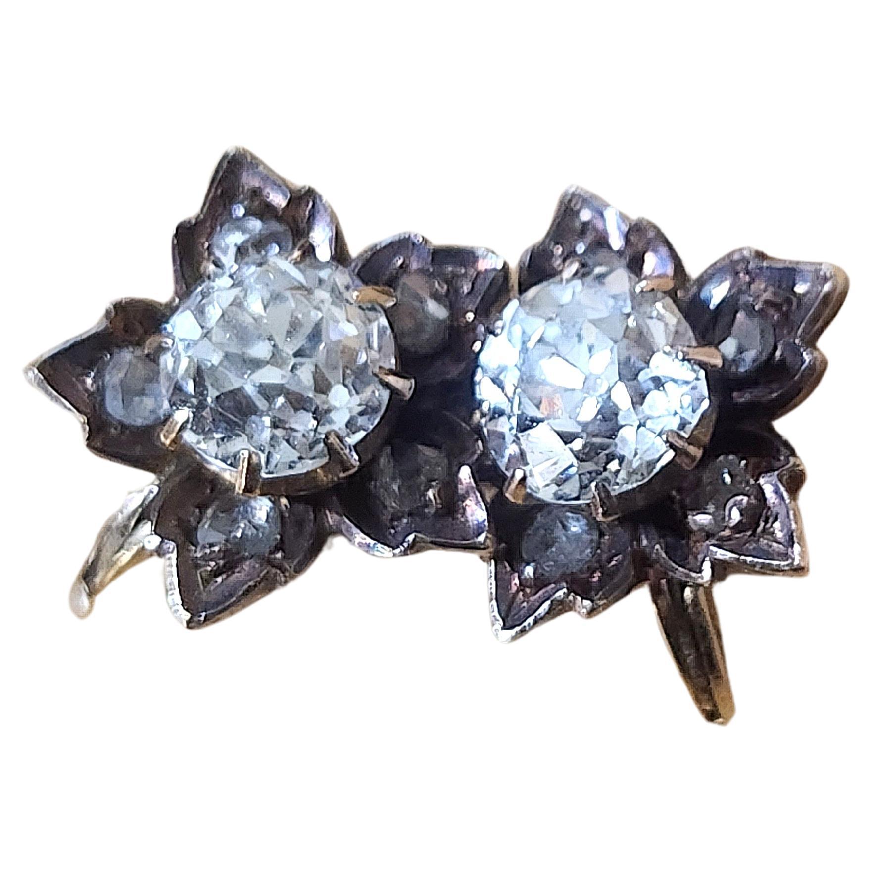 Antique 2.40 Carats Old Mine Cut Diamond Earrings