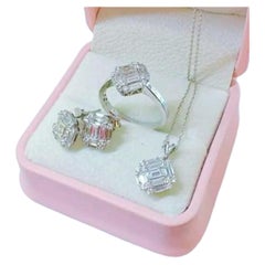 Baguette Cut Diamond White Gold Set