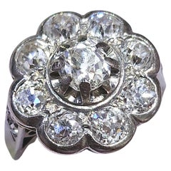 Antiker 2,2 Karat französischer Diamant-Cluster-Ring mit alteuropäischem Minenschliff