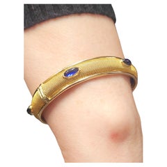 Vintage Italian 4 Carats Sapphire Gold Bangle Bracelet