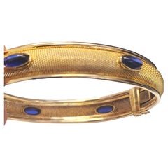 Bracciale italiano vintage in oro con zaffiro da 4 carati