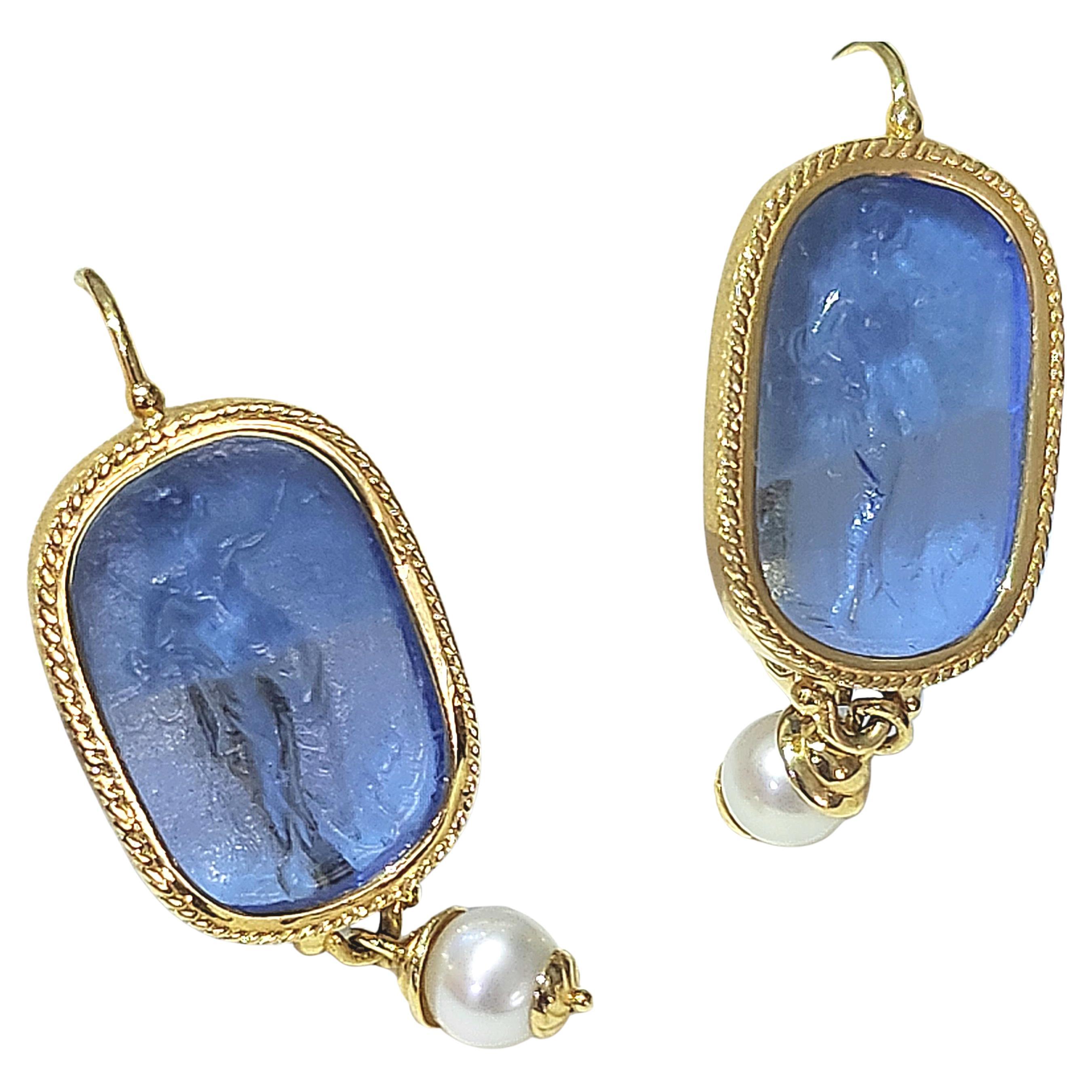 Vintage Italian Tagliamonte Gold Earring For Sale