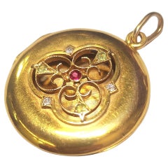 Antique Russian Gold Locket Pendant