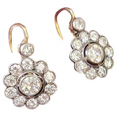 Orecchini antichi da 3 carati con taglio a mina francese