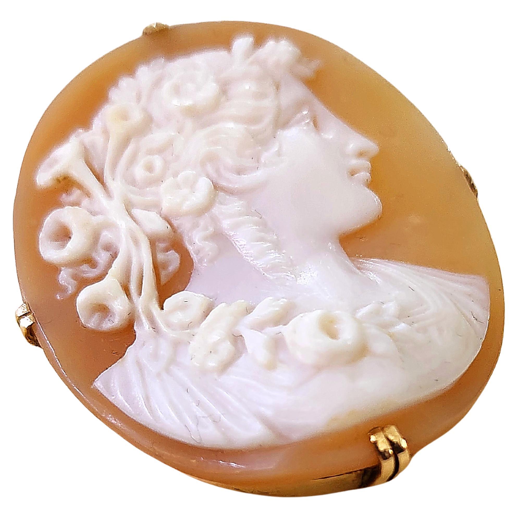 Antique imperial Russian Cameo Gold Brooch